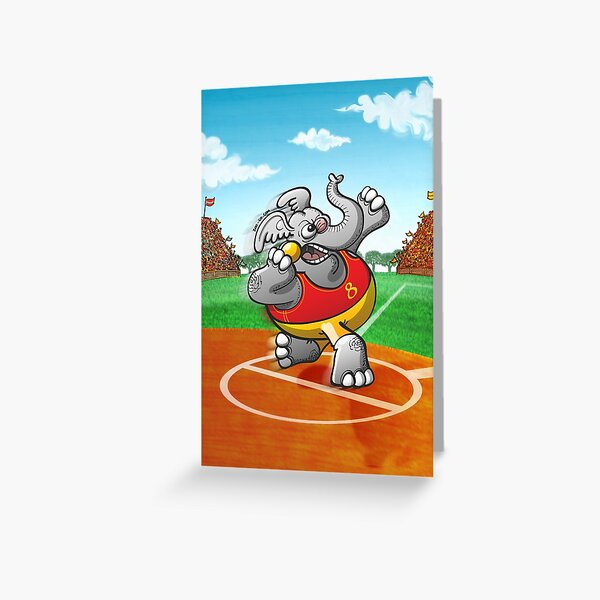 Shot Put Elephant Greeting Card