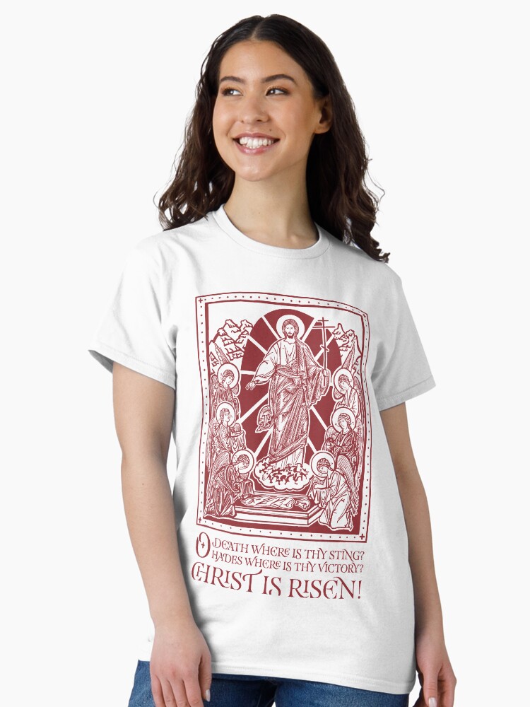Thumbnail 1 of 7, Classic T-Shirt, Red Pascha with Text - The Feast of Feasts designed and sold by EkromDesigns.