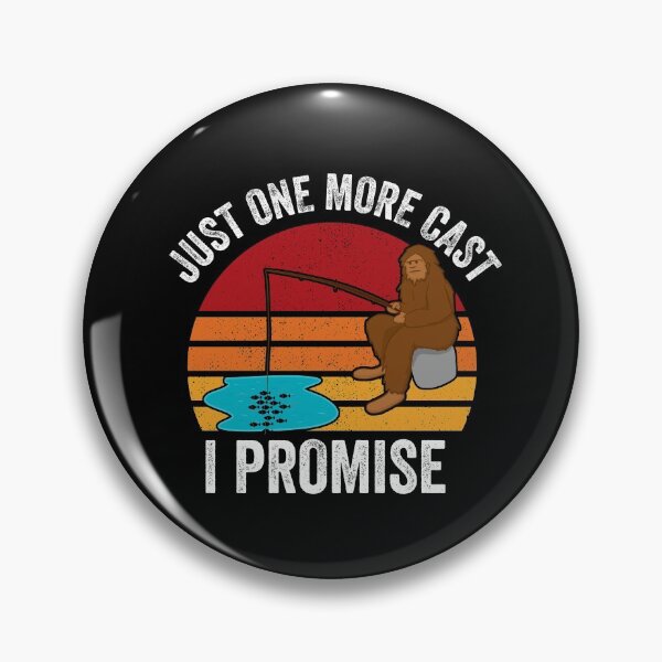 Item preview, Just One More Cast I Promise Bigfoot Fishing Retro Sunset designed and sold by Happy-PrintZ.