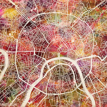 Artwork thumbnail, Moscow Map by MapMapMaps