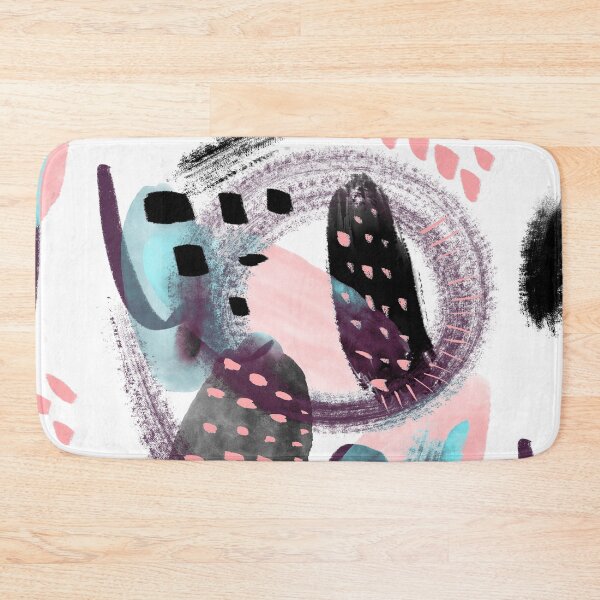 Item preview, Abstract art in peach, blue and black designed and sold by orangerinka.