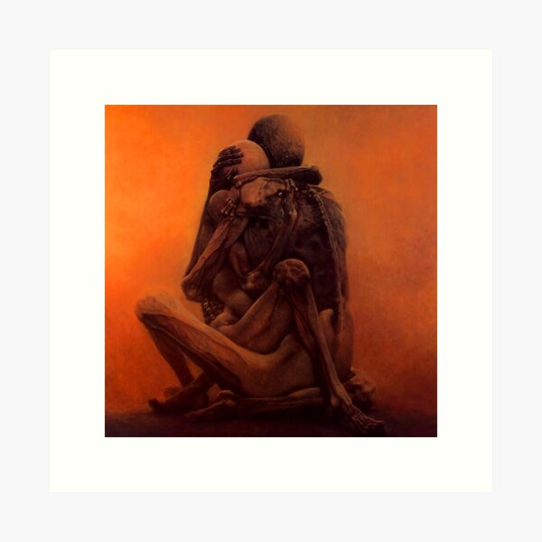 The lovers - Zdzislaw Beksinski Art Print