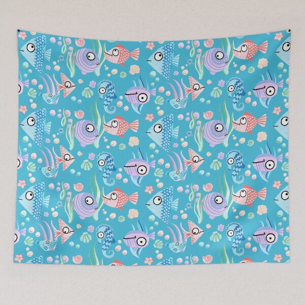 Item preview, Fishy Cute Handpainted Pattern designed and sold by Jekaterina Kotelnikova.