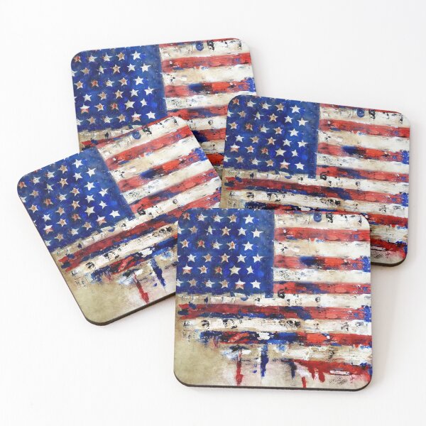 Item preview, America Flag Oil Painting designed and sold by WaveOcean123.