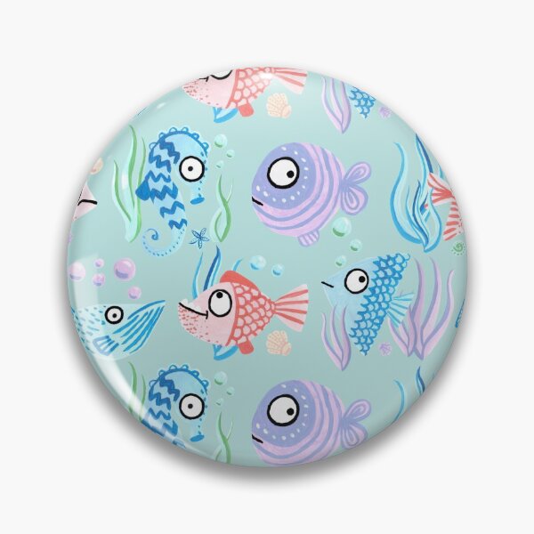 Item preview, Light Green Fishy Cute Handpainted Pattern designed and sold by Jekaterina Kotelnikova.