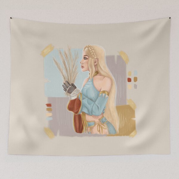 Item preview, Cute elf blonde girl with plants designed and sold by darkmoonlight-.