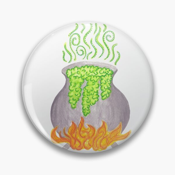 Item preview, Foaming Witch's Cauldron Hand Drawn in Watercolor and Ink designed and sold by MyQueendom.