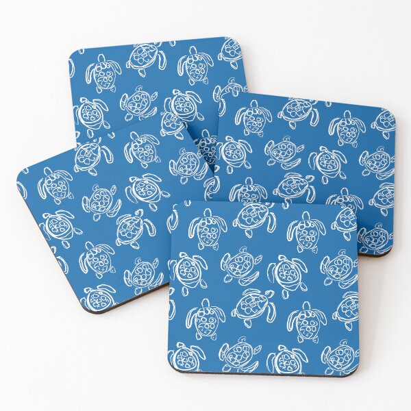 Item preview, Sea Turtle Pattern Turtles Blue and White Drawing designed and sold by trajeado14.
