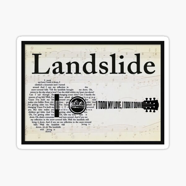 "Landslide Lyrics Poster" Sticker by duwalyma | Redbubble