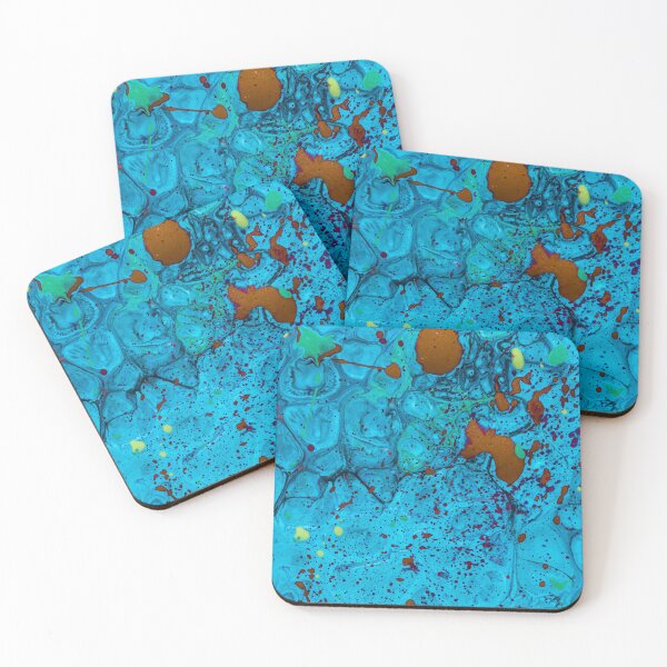 Item preview, Abstract acrylic effect ink blue background designed and sold by Lefteris Betsis.