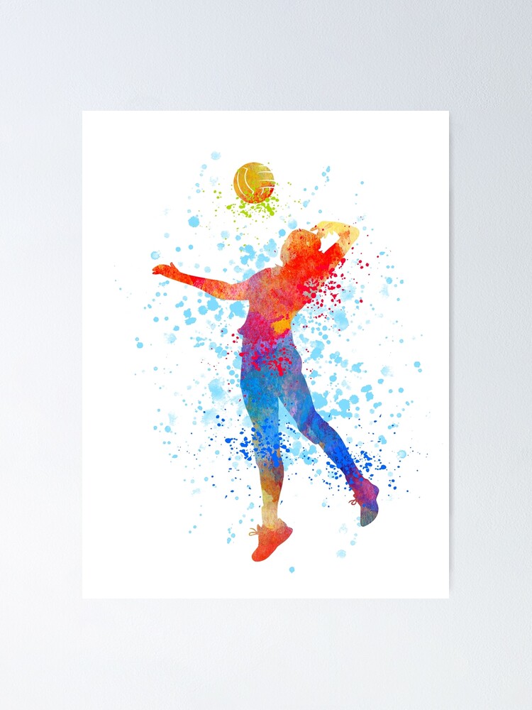 Poster, affiche Handball player, watercolor image, Cadeaux et merch