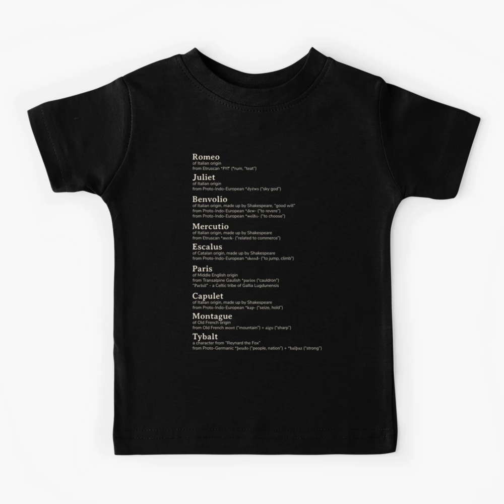 Romeo and Juliet Shakespeare Minimalist Design - Shakespeare - Kids T-Shirt