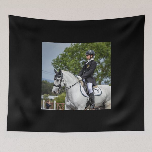 Item preview, Beautiful white Lusitano during Dressage competition. Amazing animal. designed and sold by AylaHarbich.