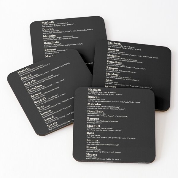 Item preview, Macbeth William Shakespeare names etymology designed and sold by YourNameStory.