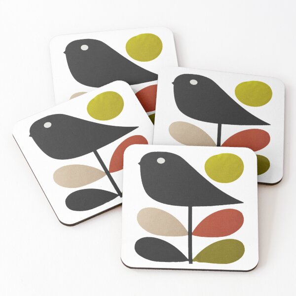 orla kiely- stem flower,bird Coasters (Set of 4)