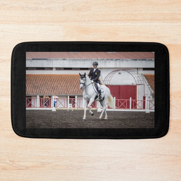 Item preview, Beautiful white Lusitano horse during Dressage competition. Amazing animal. designed and sold by AylaHarbich.