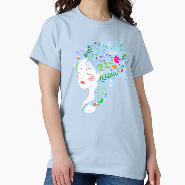 Woman with blue hair. Classic T-Shirt