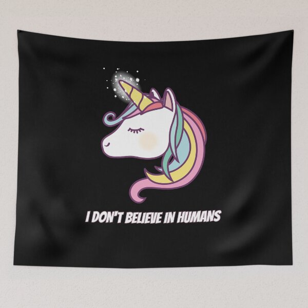 Item preview, I Don't Believe in Humans Unicorn designed and sold by Linery Brand.