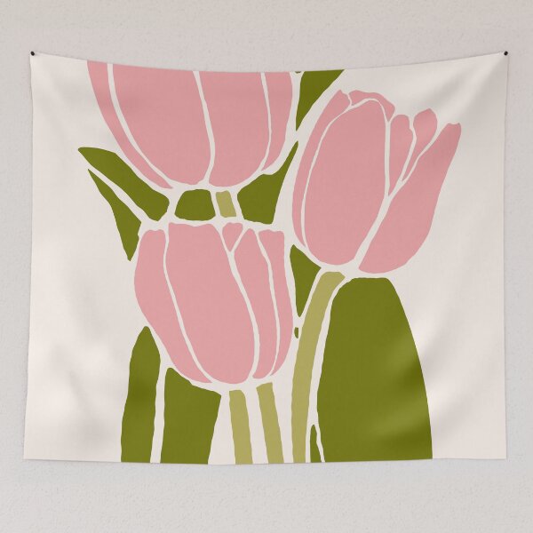 Item preview, Pink Tulips Retro Flowers designed and sold by trajeado14.
