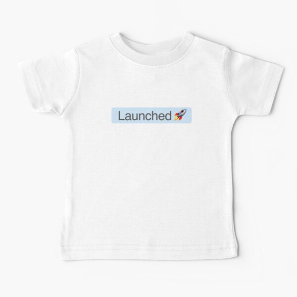 'Launched' Status Tag with rocket (light mode) Baby T-Shirt