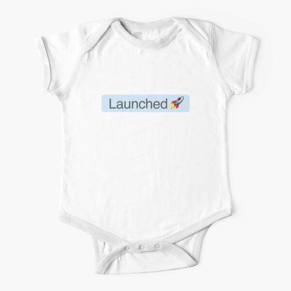 'Launched' Status Tag with rocket (light mode) Short Sleeve Baby One-Piece