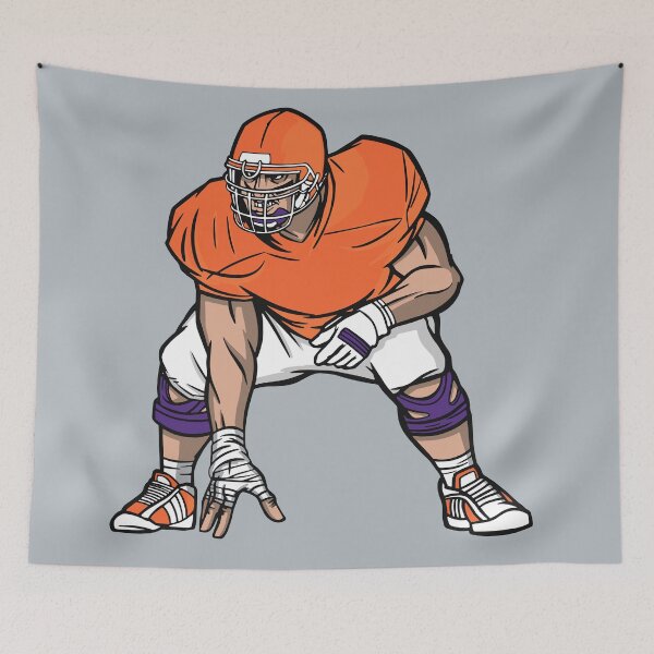Item preview, Orange, Purple and White Football Player designed and sold by SLAG-Creative.