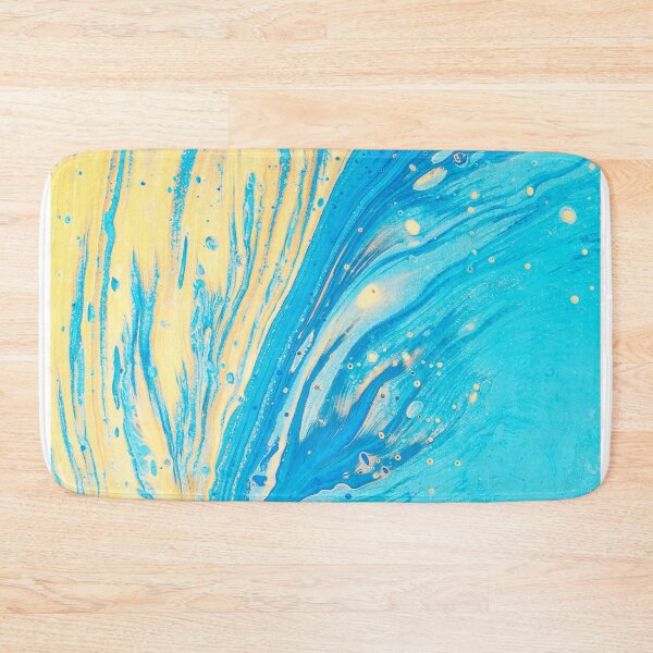 Item preview, Decorative mustard yellow sky blue abstract colour infusion  designed and sold by isidorebeige.