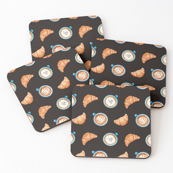 Item preview, Cafe Latte and Croissant Pattern designed and sold by Alicia Chee.