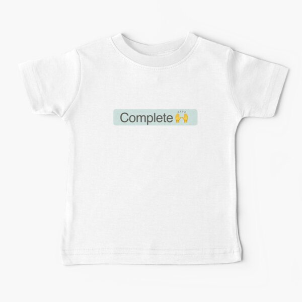 'Complete' Status Tag with celebration hands (light mode) Baby T-Shirt