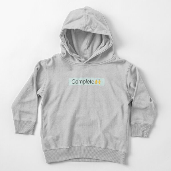 'Complete' Status Tag with celebration hands (light mode) Toddler Pullover Hoodie