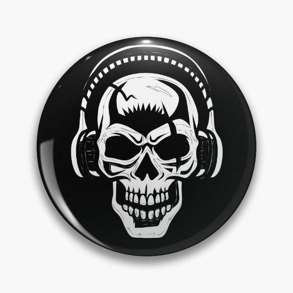 Item preview, ☠ Skull with Headphones ☠ Abstract Tribal Tattoo Style WHITE designed and sold by Naumovski.