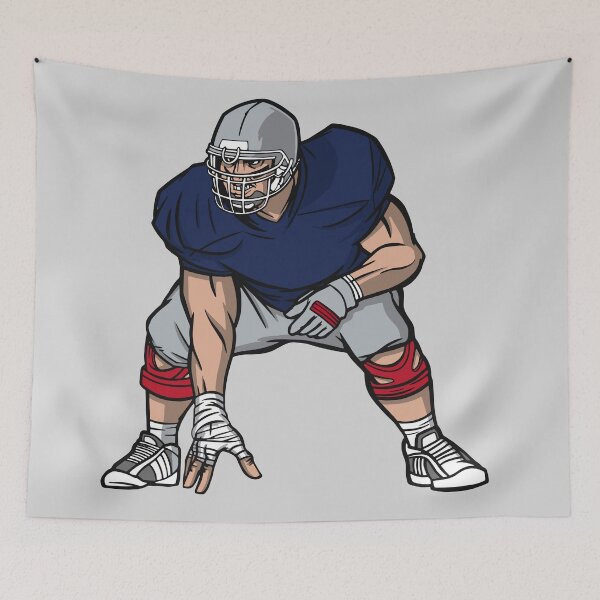 Item preview, Navy, Silver & Red Football Player designed and sold by SLAG-Creative.