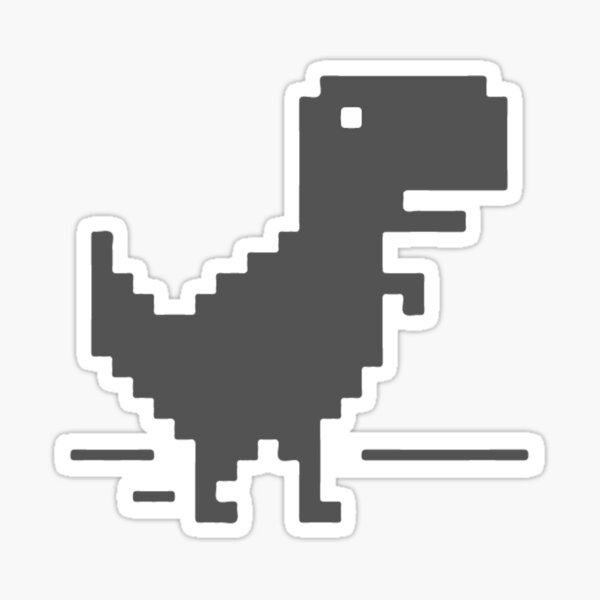 Chrome Dino Party Time Sticker