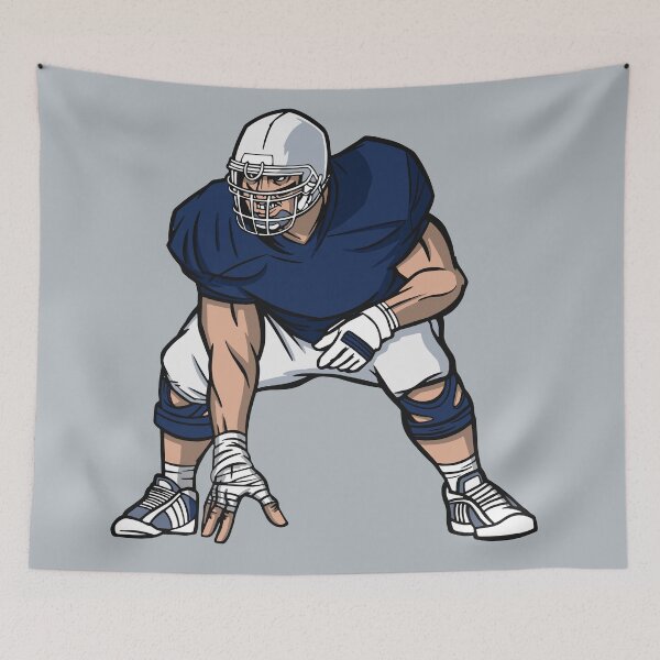 Item preview, Navy & White Football Player designed and sold by SLAG-Creative.