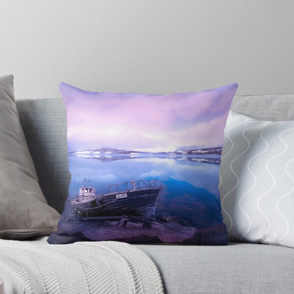 Item preview, Boat Wreck and Water Landscape Purple Blue designed and sold by Spectokular.
