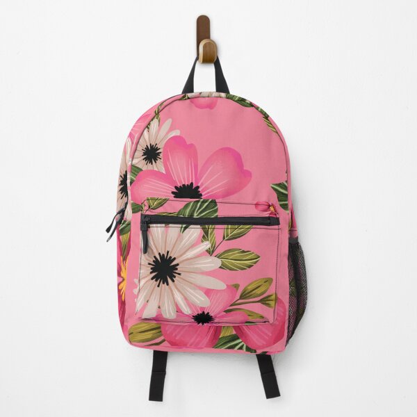 Item preview, Floral pattern with pink and green flowers on pink background designed and sold by quickkdesign.