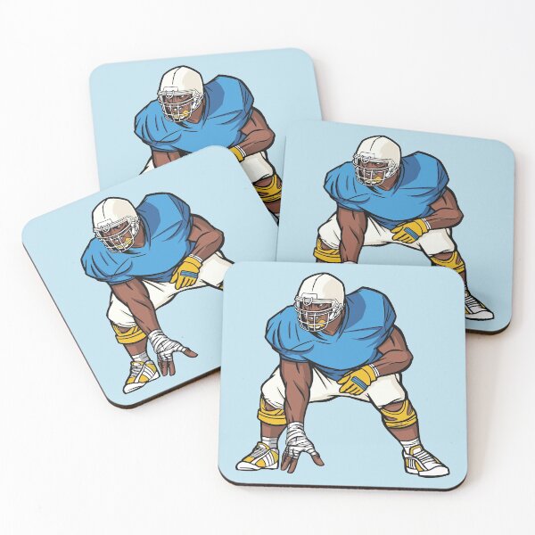 Item preview, Powder Blue, Yellow & White Football Player designed and sold by SLAG-Creative.