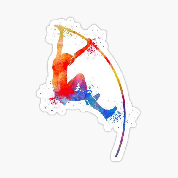 "Pole Vaulting, Watercolour Sports, Pole Vault Gifts" Sticker for Sale