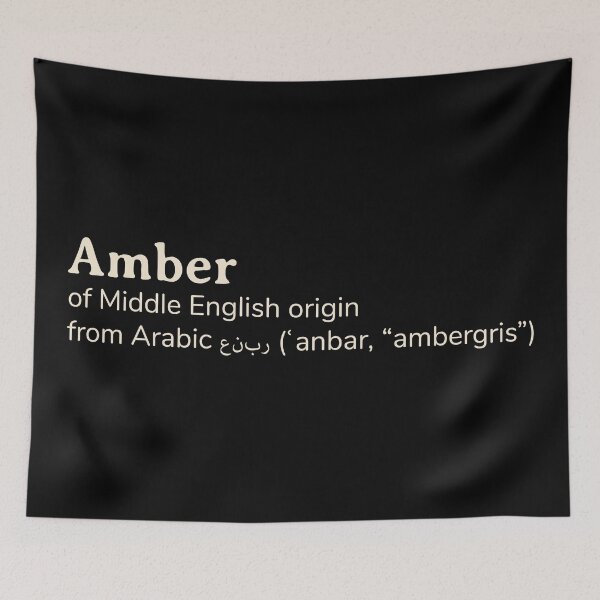 Item preview, Amber name etymology designed and sold by YourNameStory.