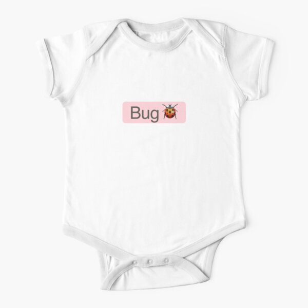 'Bug' Status Tag with ladybug icon (light mode) Short Sleeve Baby One-Piece