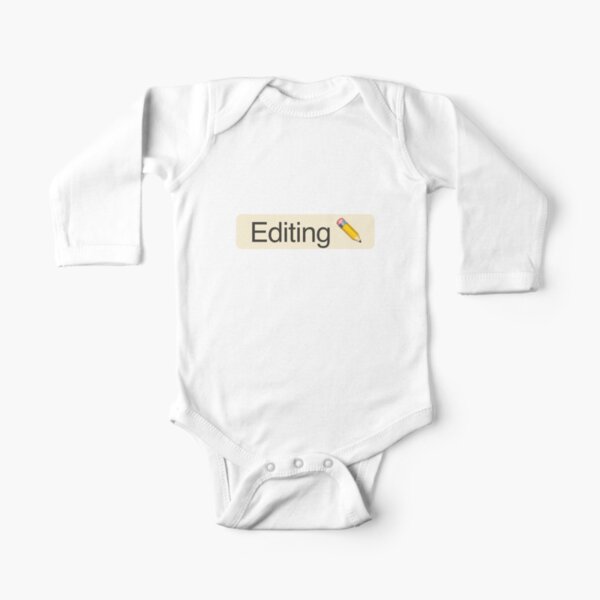 'Editing' Status Tag with pencil icon (light mode) Long Sleeve Baby One-Piece