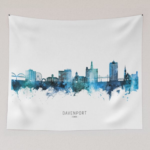 Item preview, Davenport Iowa Skyline designed and sold by ArtPrints.