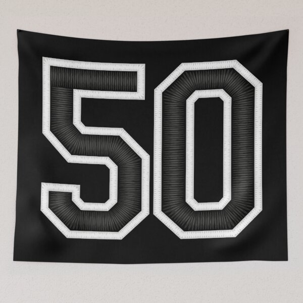 Item preview, 50 Black Jersey Sports Number fifty Football 50 designed and sold by elhefe.