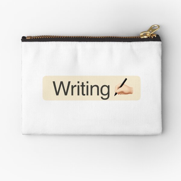 'Writing' Status Tag with pen icon (light mode) Zipper Pouch
