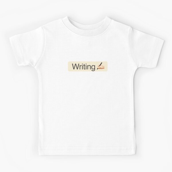 'Writing' Status Tag with pen icon (light mode) Kids T-Shirt
