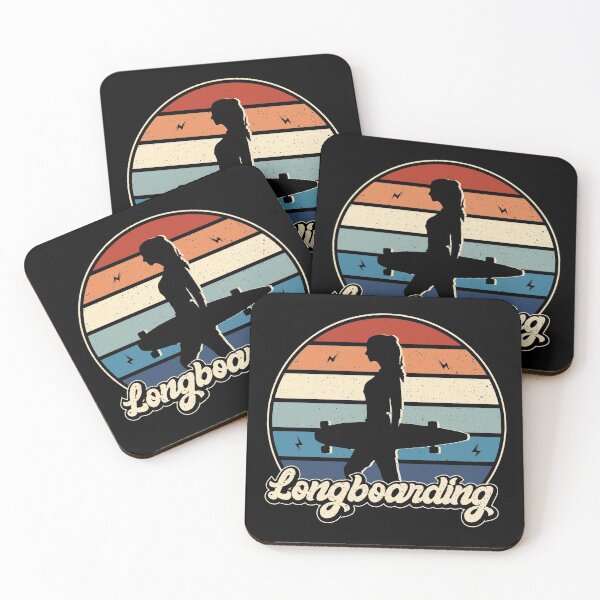 Item preview, Longboarding Woman with Sun Set designed and sold by INTROVERT-STORE.