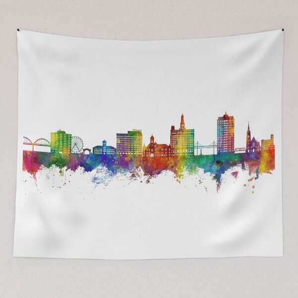 Item preview, Davenport Iowa Skyline designed and sold by ArtPrints.