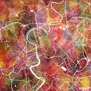 Artwork thumbnail, Rome map by MapMapMaps