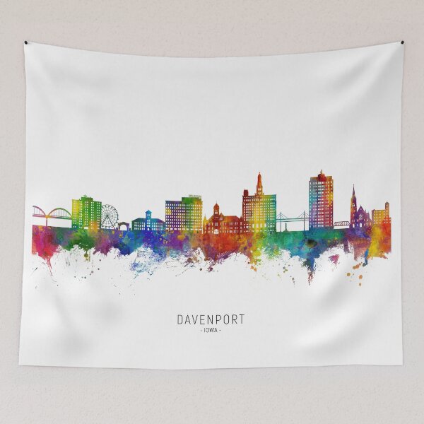 Item preview, Davenport Iowa Skyline designed and sold by ArtPrints.