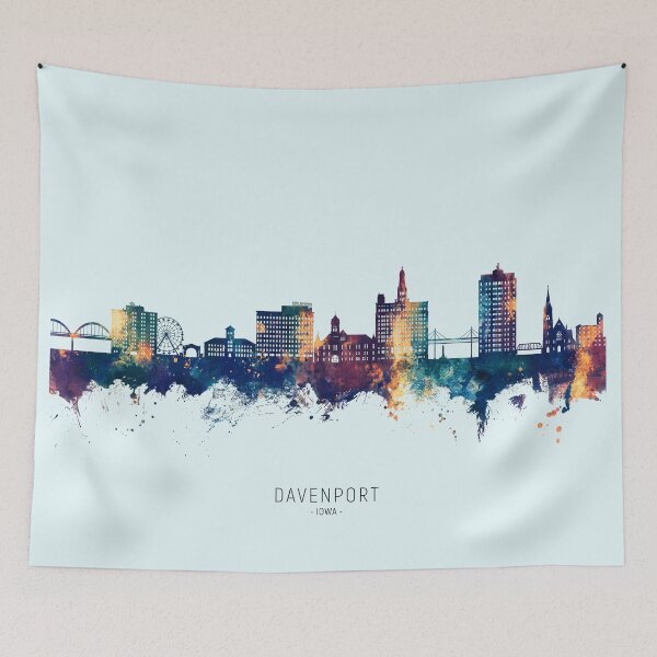 Item preview, Davenport Iowa Skyline designed and sold by ArtPrints.